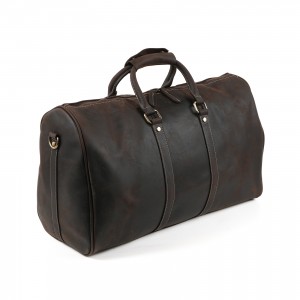 Чоловіча шкіряна дорожня сумка Oswald темно-коричнева