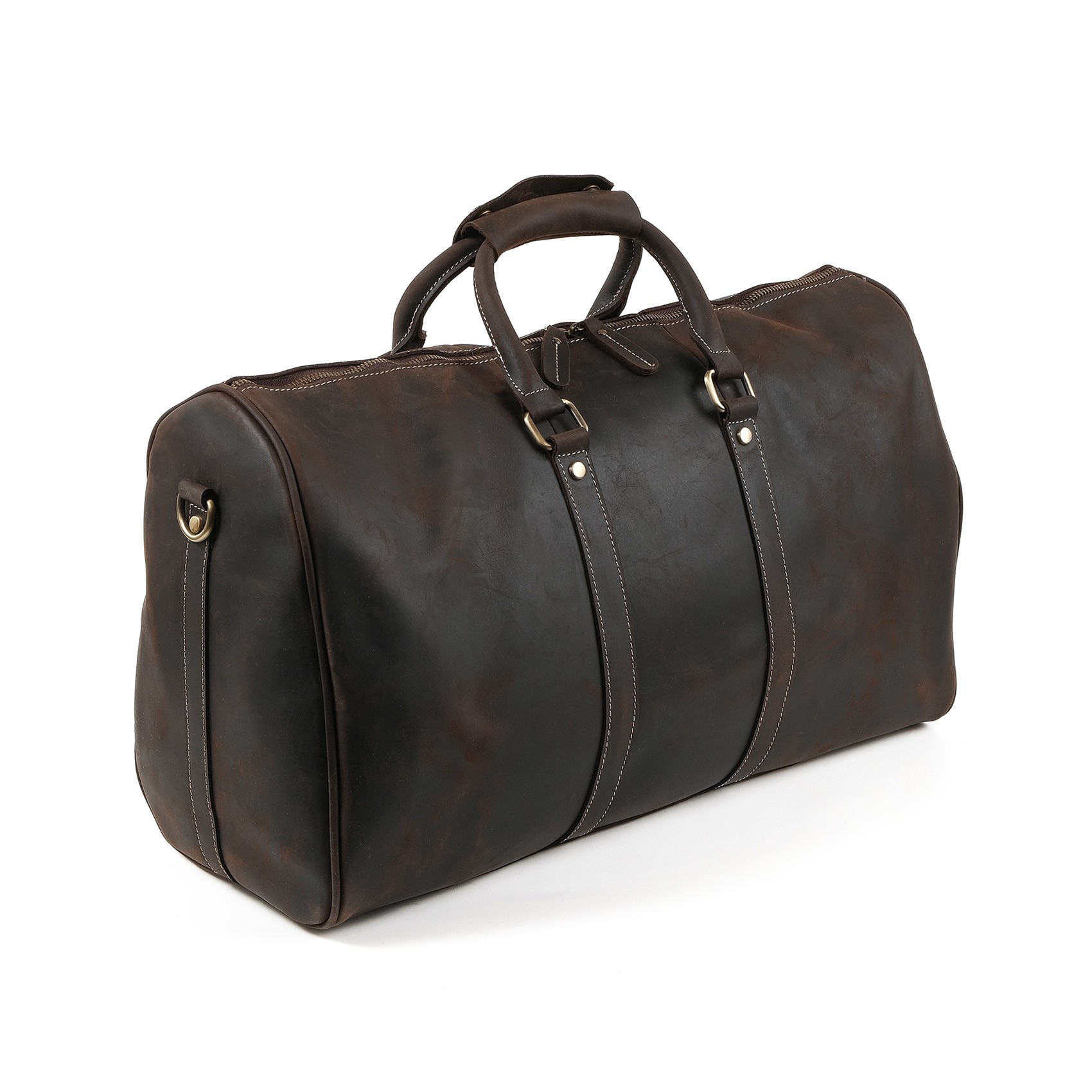 Чоловіча шкіряна дорожня сумка Oswald темно-коричнева
