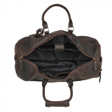 Мужская кожаная дорожная сумка Oswald темно-коричневая фото