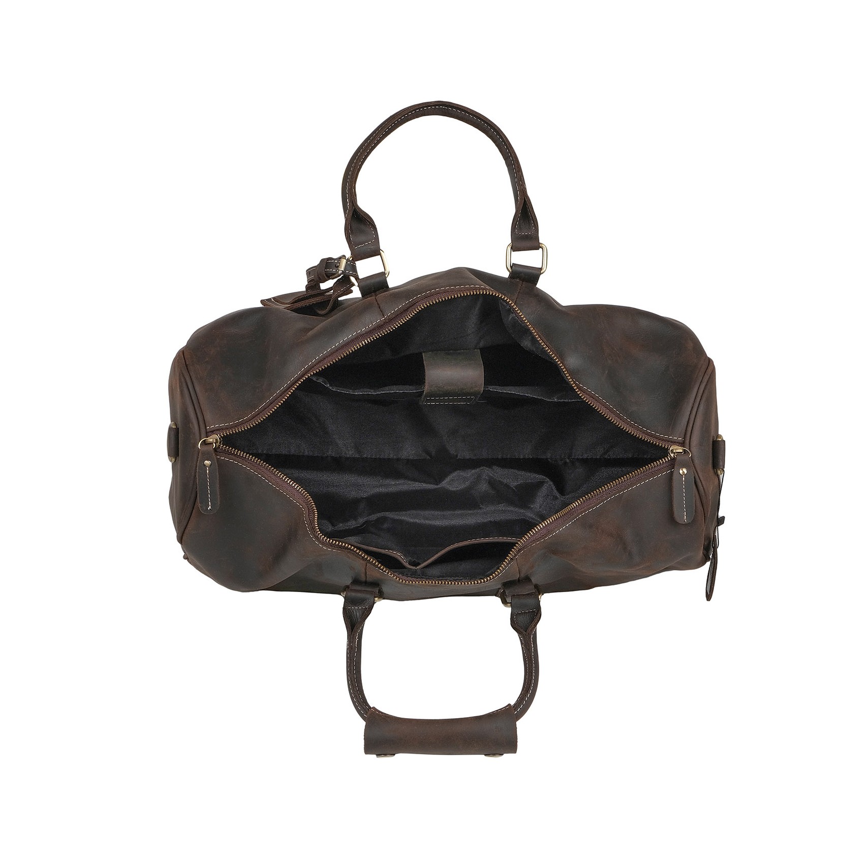 Мужская кожаная дорожная сумка Oswald темно-коричневая