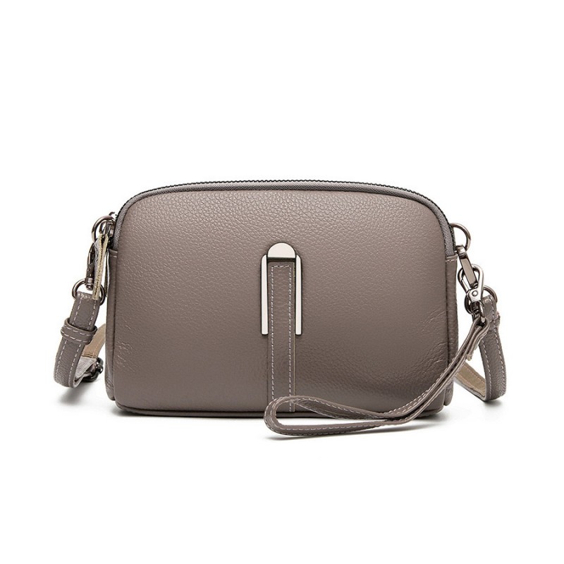 Женская кожаная сумка через плечо Vanessa бежевая