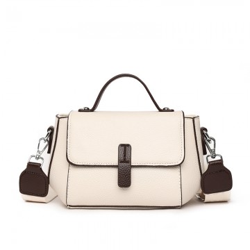 Женская кожаная сумка Denise молочная фото