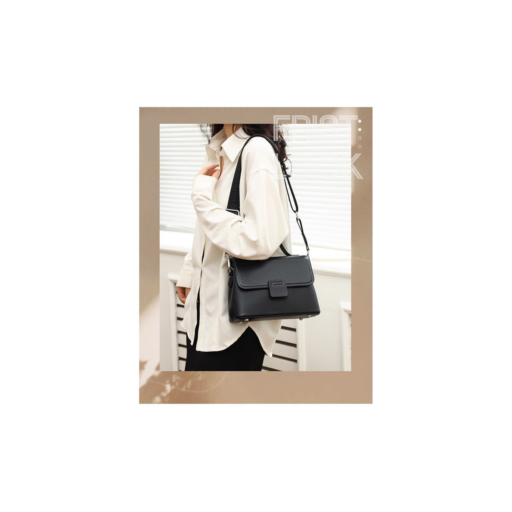 Жіноча шкіряна сумка Charlotte чорна