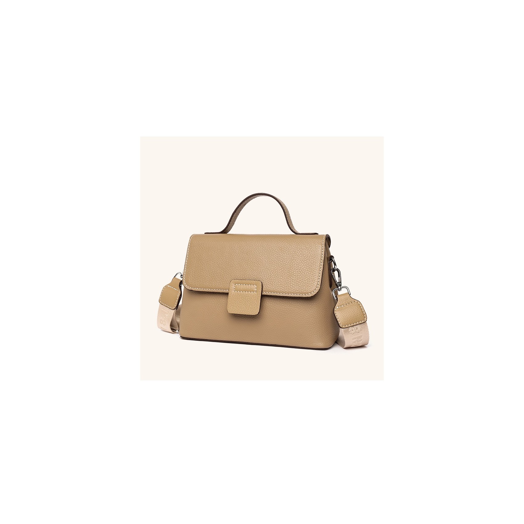 Жіноча шкіряна сумка Charlotte бежева