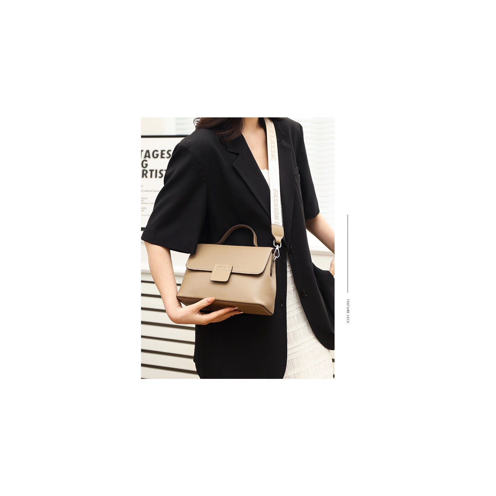 Жіноча шкіряна сумка Charlotte бежева