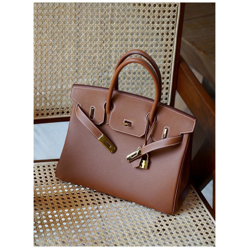 Жіноча шкіряна сумка Brigitte 30 коричнева - 7 фото