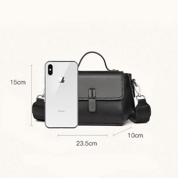 Жіноча шкіряна сумка Denise чорна фото