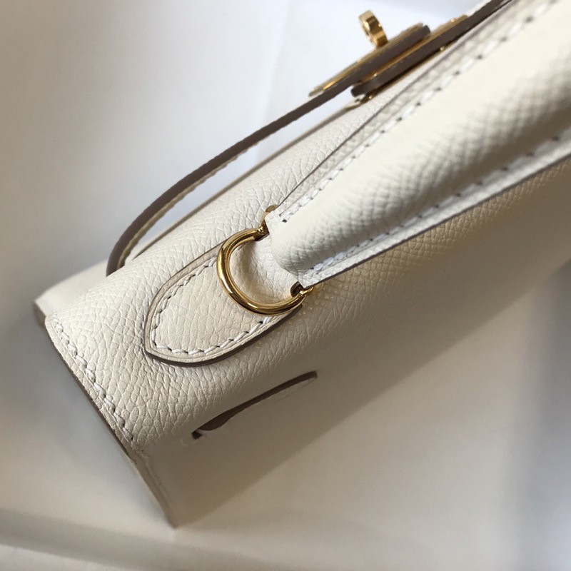 Женская кожаная сумка Kelly молочная - 8 фото