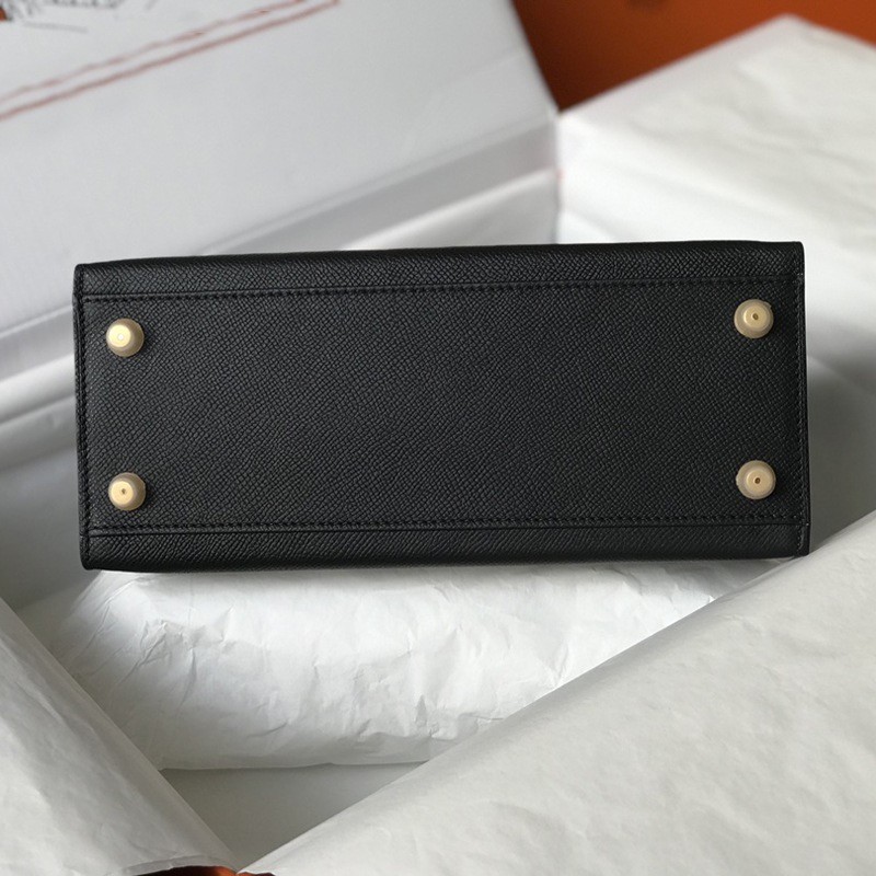 Жіноча шкіряна сумка Kelly чорна - 15 фото