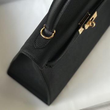 Жіноча шкіряна сумка Kelly чорна фото