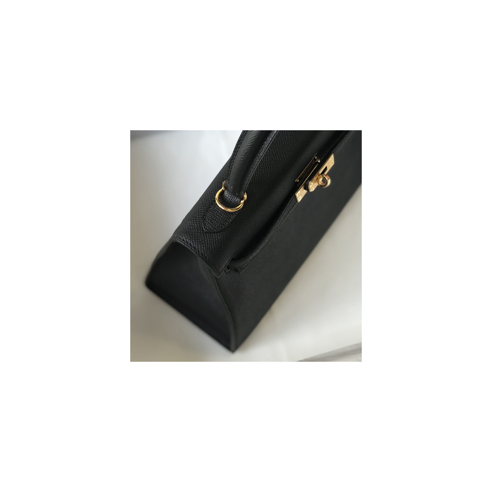 Женская кожаная сумка Kelly черная