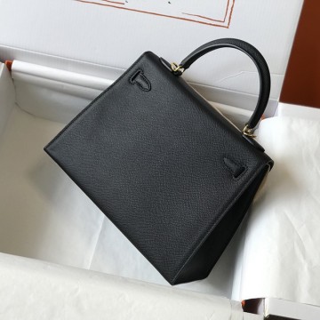 Жіноча шкіряна сумка Kelly чорна фото