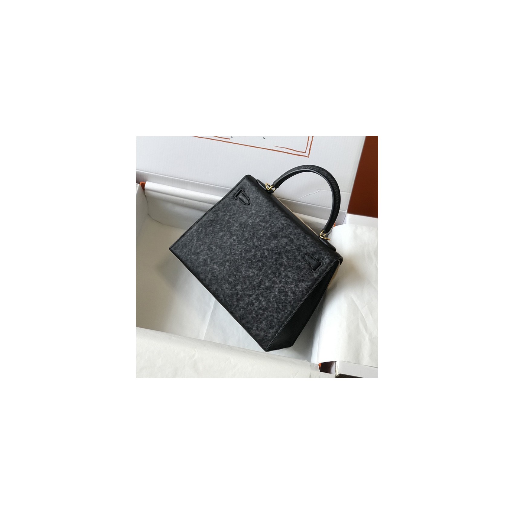 Женская кожаная сумка Kelly черная