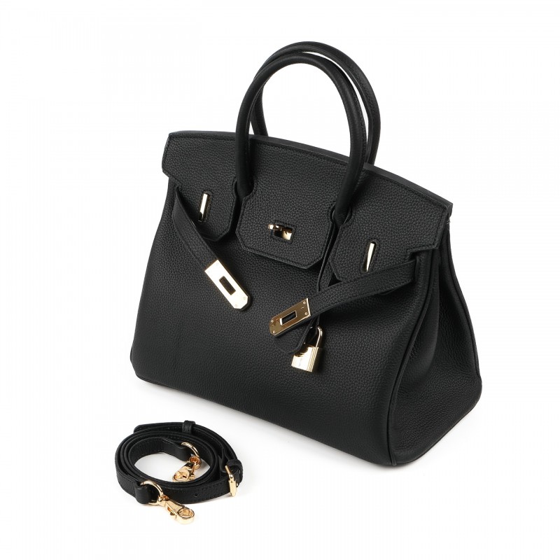 Жіноча шкіряна сумка Brigitte 30 чорна - 3 фото