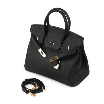 Женская кожаная сумка Brigitte 30 черная фото