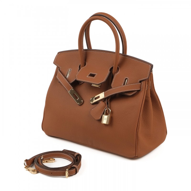 Жіноча шкіряна сумка Brigitte 30 коричнева - 3 фото