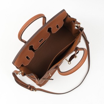 Женская кожаная сумка Brigitte 30 коричневая фото