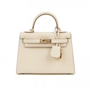 Женская кожаная сумка Kelly молочная