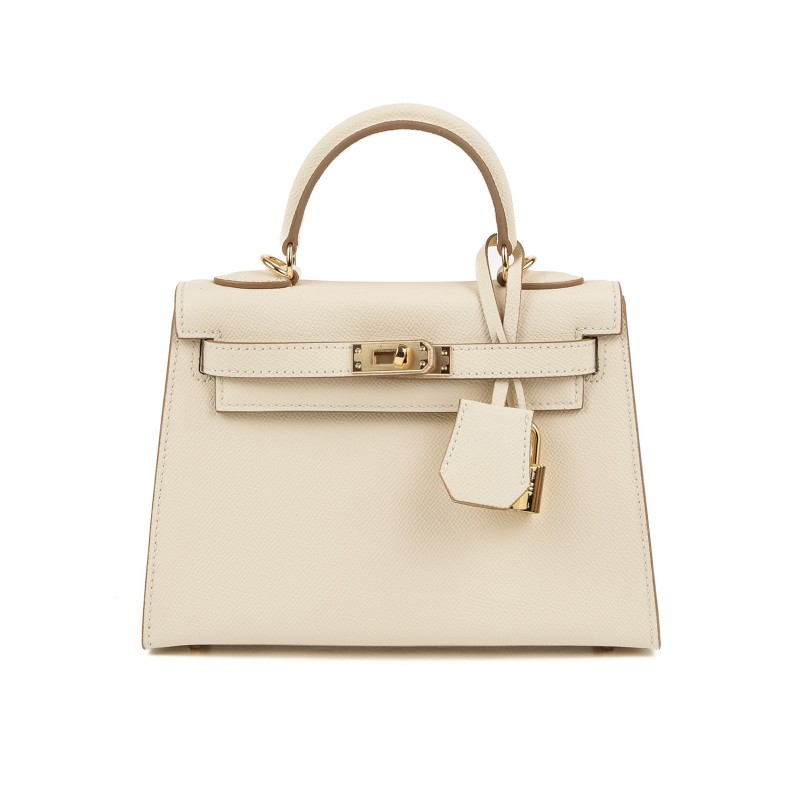 Жіноча шкіряна сумка Kelly молочна