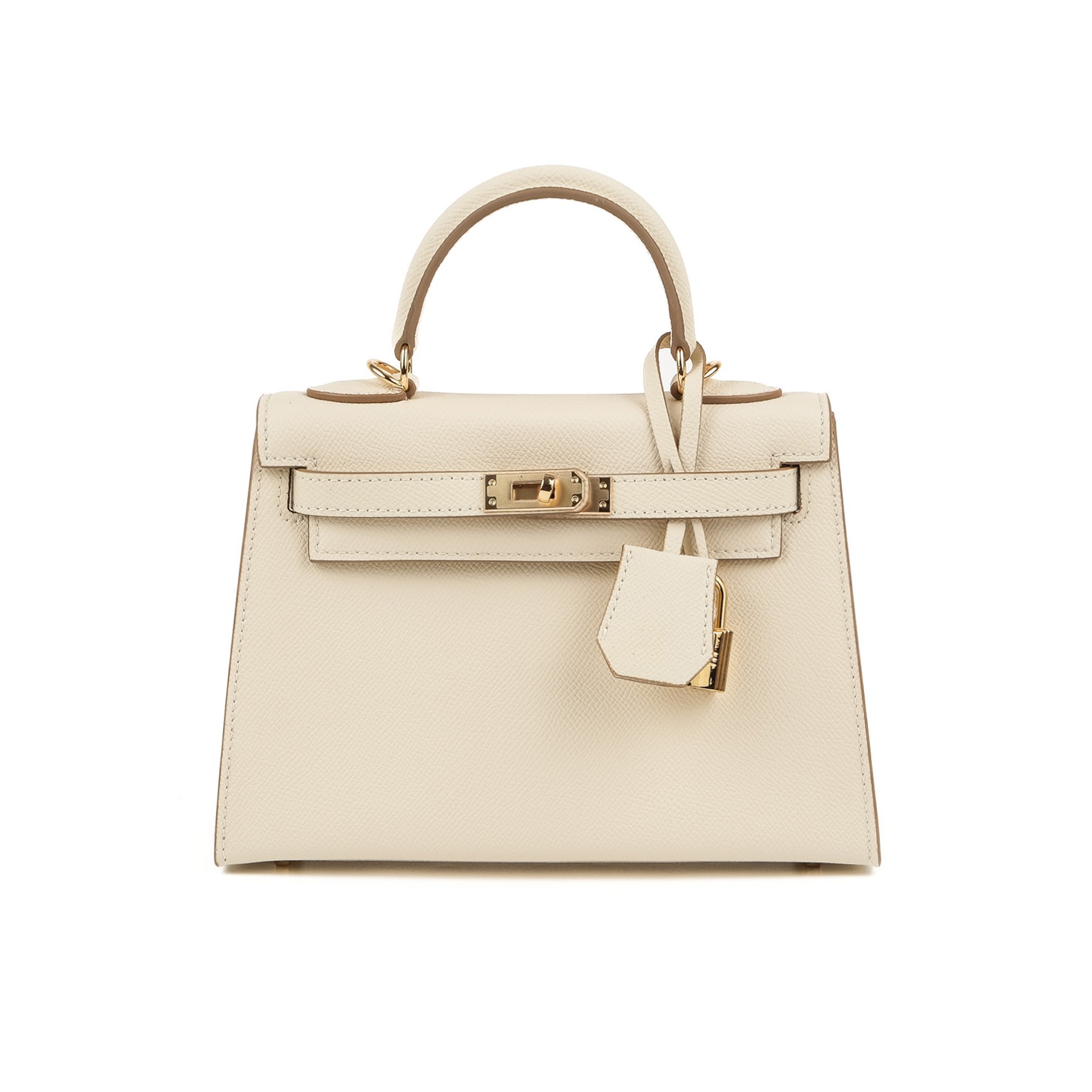 Женская кожаная сумка Kelly молочная