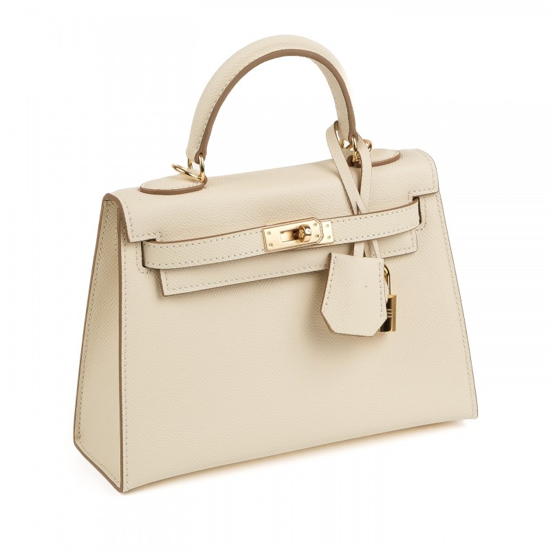 Жіноча шкіряна сумка Kelly молочна - 3 фото