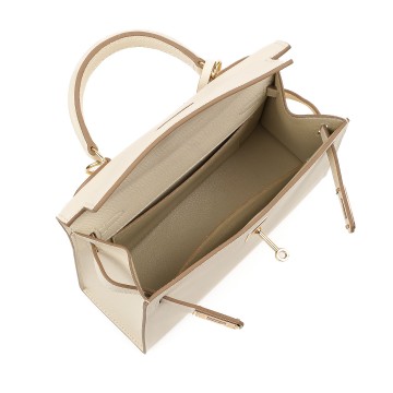 Жіноча шкіряна сумка Kelly молочна фото