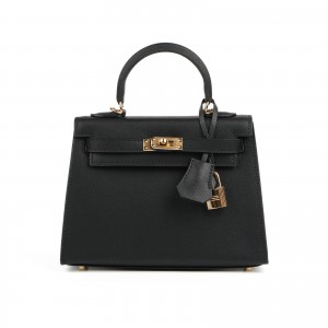 Женская кожаная сумка Kelly черная