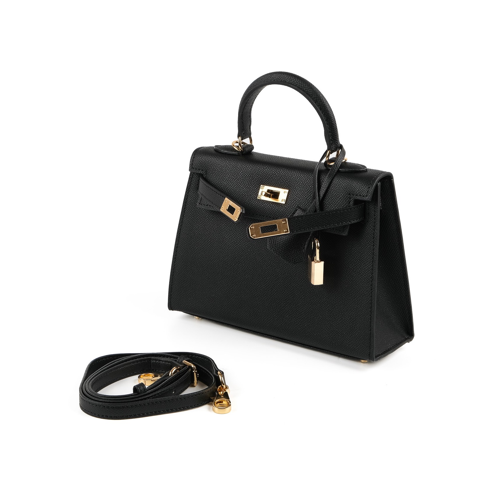 Жіноча шкіряна сумка Kelly чорна