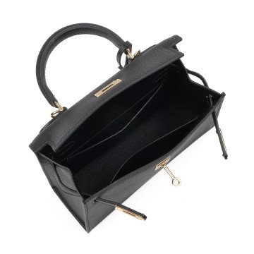 Жіноча шкіряна сумка Kelly чорна фото