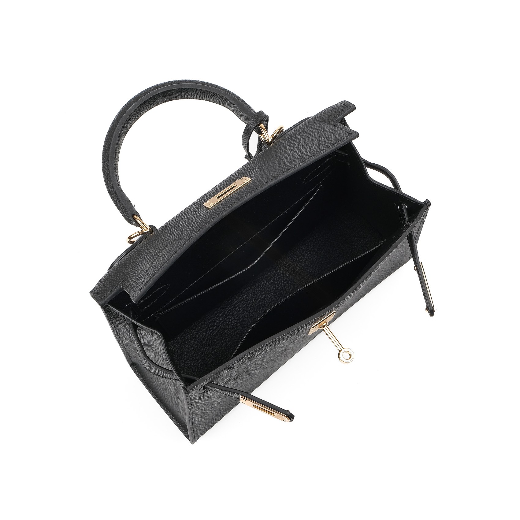 Женская кожаная сумка Kelly черная