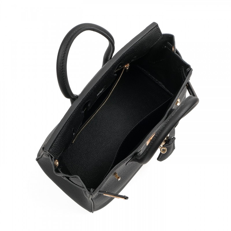 Жіноча шкіряна сумка Brigitte 25 чорна - 4 фото