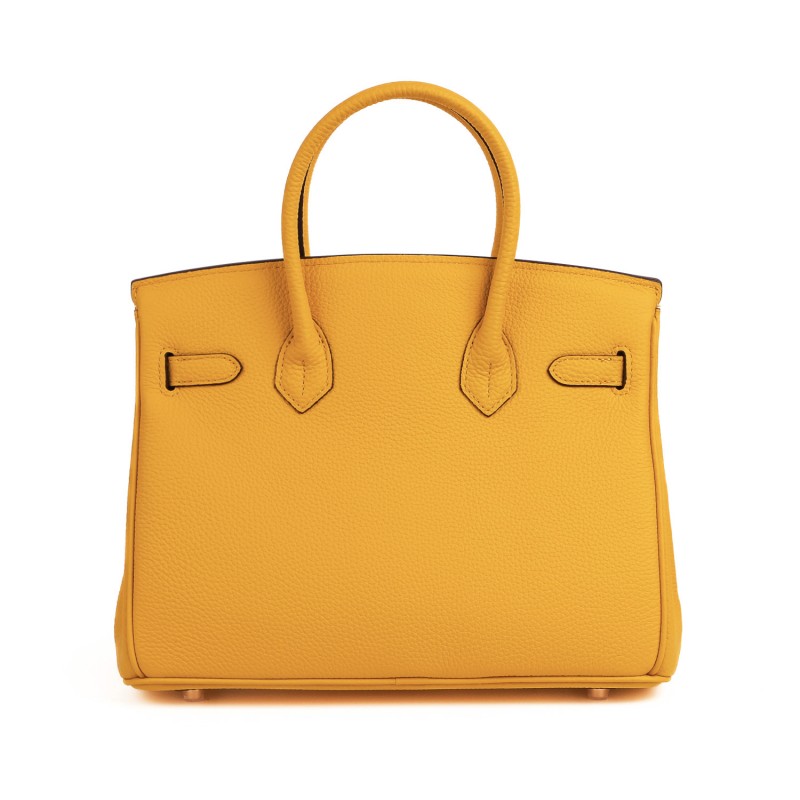 Женская кожаная сумка Brigitte 30 желтая - 2 фото