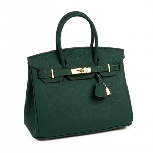 Женская кожаная сумка Brigitte 30 темно-зеленая