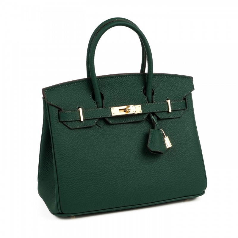 Жіноча шкіряна сумка Brigitte 30 темно-зелена - 1 фото