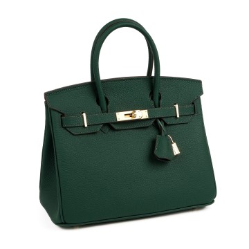 Жіноча шкіряна сумка Brigitte 30 темно-зелена фото