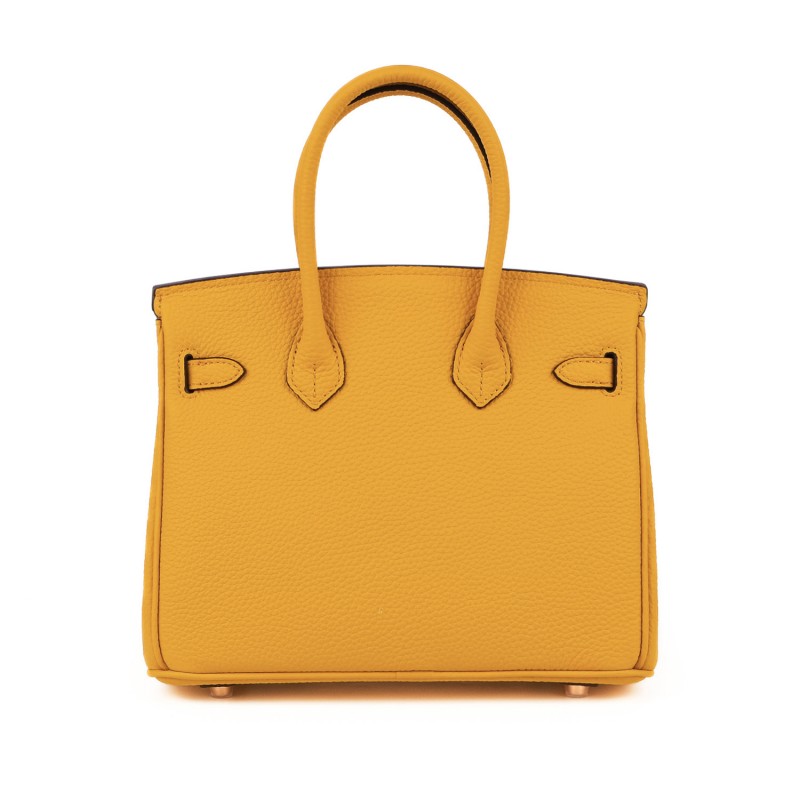 Женская кожаная сумка Brigitte 25 желтая - 2 фото