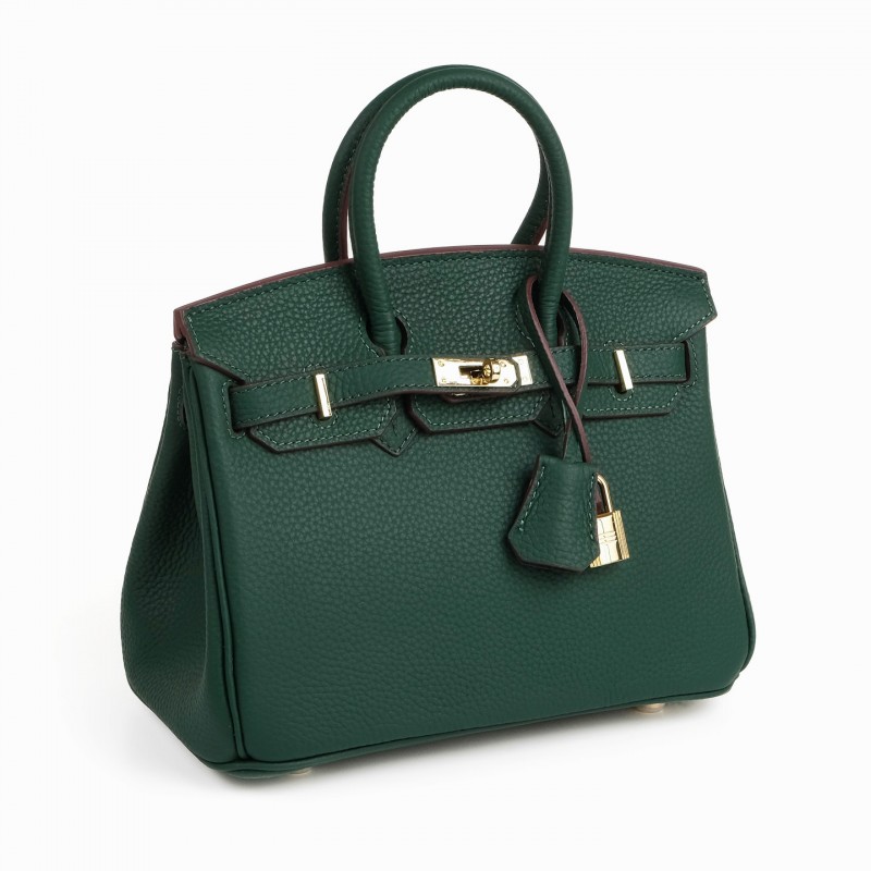 Жіноча шкіряна сумка Brigitte 25 темно-зелена - 1 фото