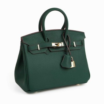 Жіноча шкіряна сумка Brigitte 25 темно-зелена фото