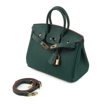 Женская кожаная сумка Brigitte 25 темно-зеленая фото