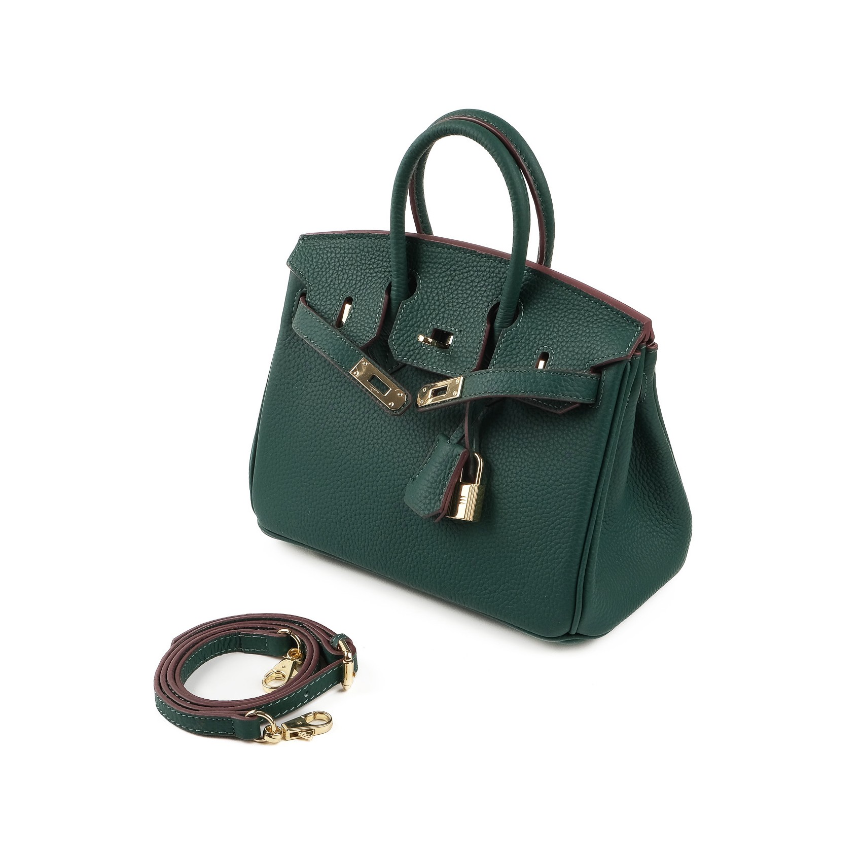 Жіноча шкіряна сумка Brigitte 25 темно-зелена