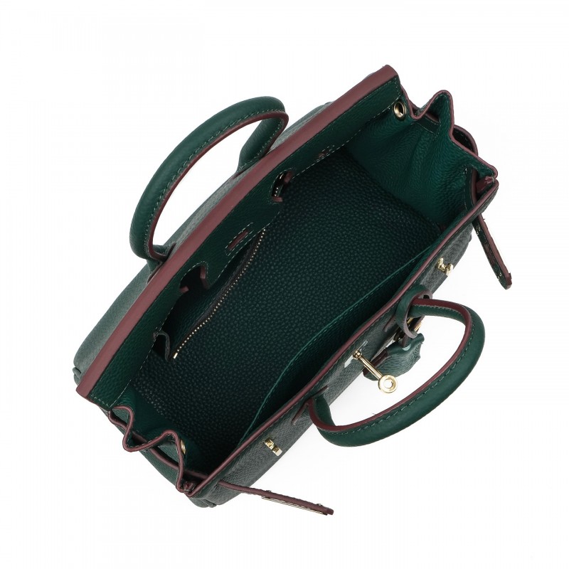 Женская кожаная сумка Brigitte 25 темно-зеленая - 4 фото