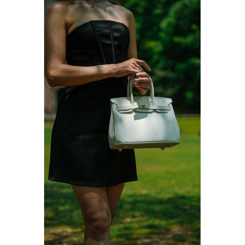 Жіноча шкіряна сумка Brigitte 25 біла - 9 фото