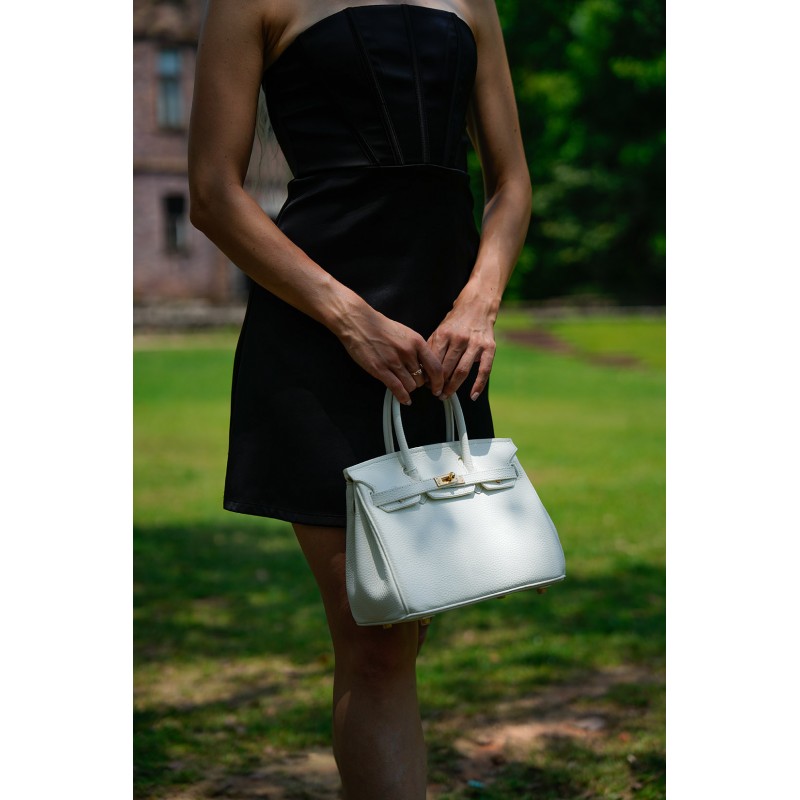 Жіноча шкіряна сумка Brigitte 25 біла - 10 фото