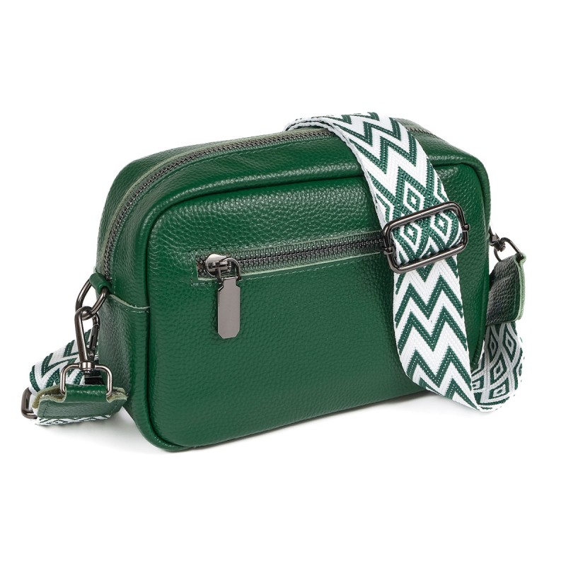 Женская кожаная сумка через плечо Marilyn зеленая - 5 фото