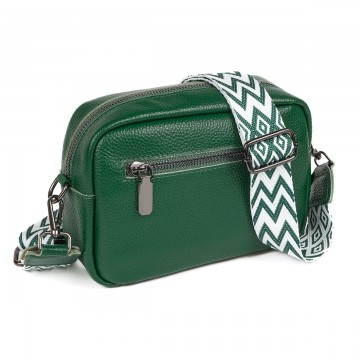 Жіноча шкіряна сумка через плече Marilyn зелена фото