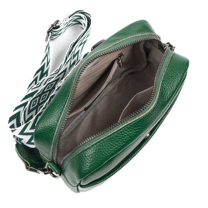 Жіноча шкіряна сумка через плече Marilyn зелена - 6 фото