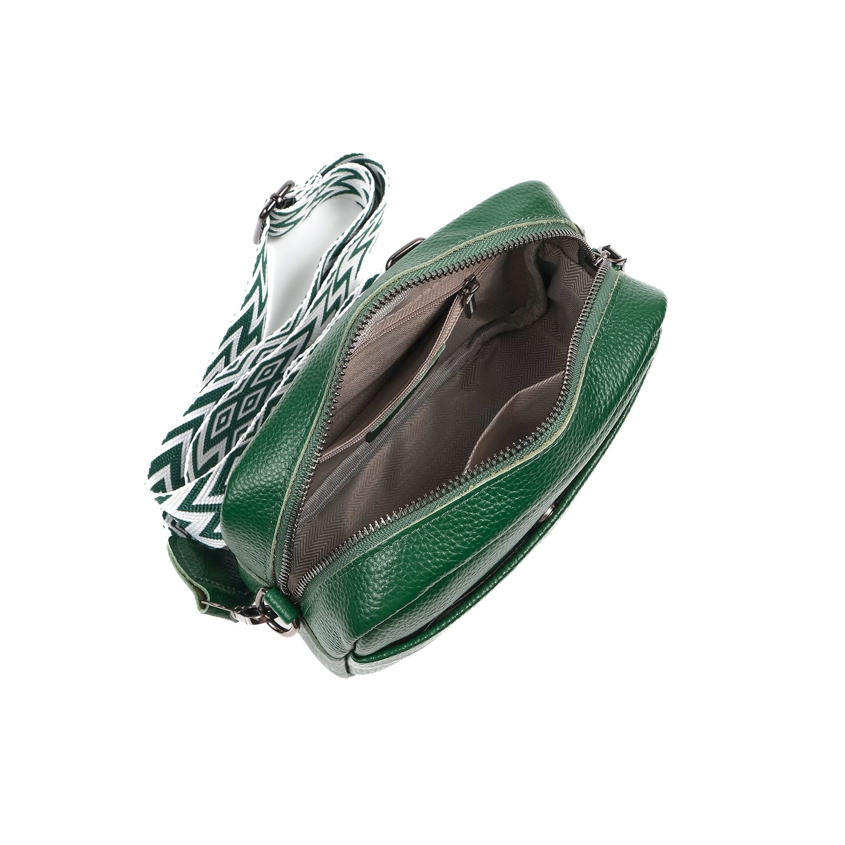 Женская кожаная сумка через плечо Marilyn зеленая