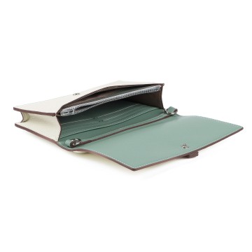 Жіночий шкіряний клатч Shona білий фото