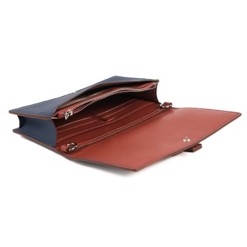 Жіночий шкіряний клатч Shona синій фото