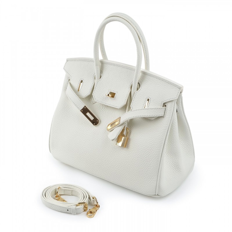 Жіноча шкіряна сумка Brigitte 30 біла - 3 фото